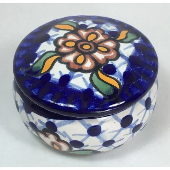 Multi-color Trinket or Dresser Box Made in Mexico - Picture 4 of 8